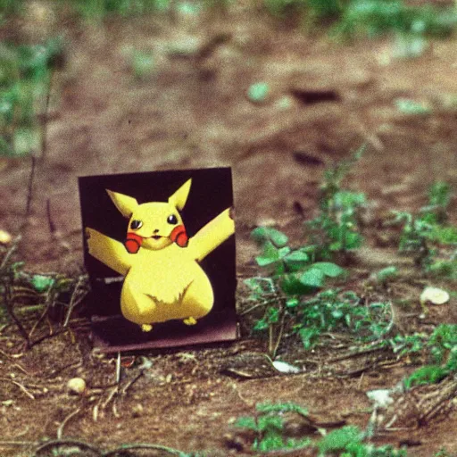 Image similar to The first pikachu (Tonitru Rattus) found in nature, circa 1992, photograph