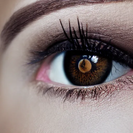 Prompt: 4k studio photo of a beautiful woman's eye. perfect detail