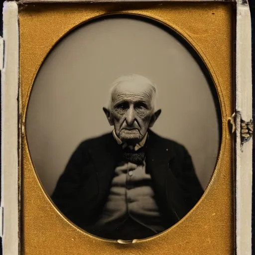 Image similar to facial portrait of a 9 2 year old gaywad, 1 9 1 9, ambrotype, award winning