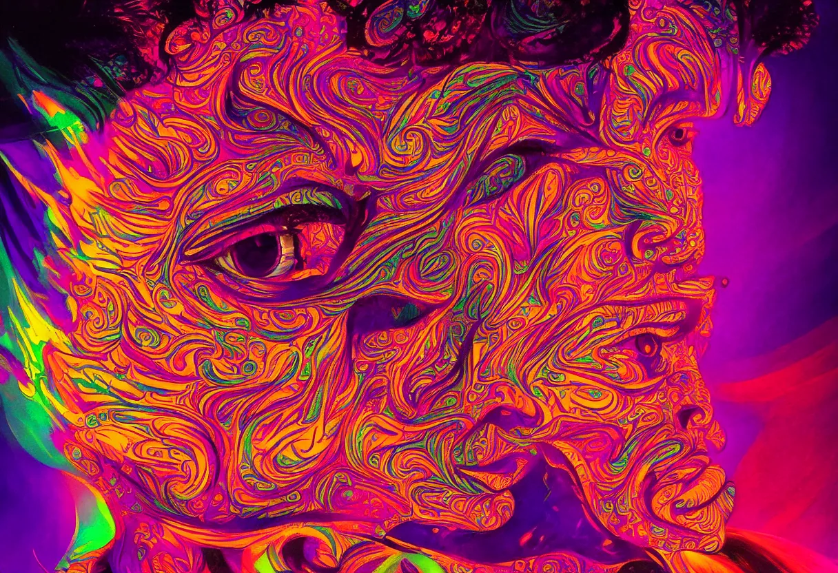 Image similar to bright psychedelicpaintinf of a lsd blotter, diffuse lighting, fantasy, intricate, elegant, highly detailed, lifelike, photorealistic, digital painting, artstation, illustration, concept art, smooth, sharp focus, art by francis bacon