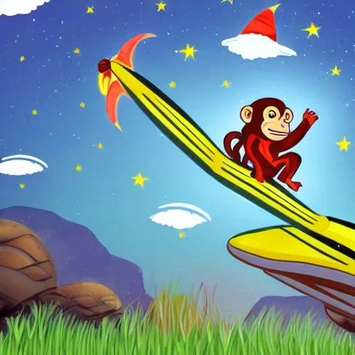 Prompt: a monkey piloting a spaceship