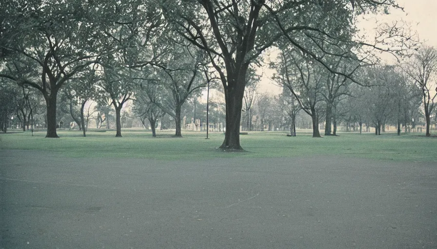 Prompt: 60s movie still of empty royal park, cinestill 800t 50mm eastmancolor, liminal Space style, heavy grain-s 150