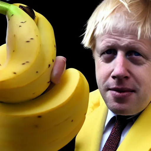 Prompt: boris johnson costumed like a banana, photo, 8 k