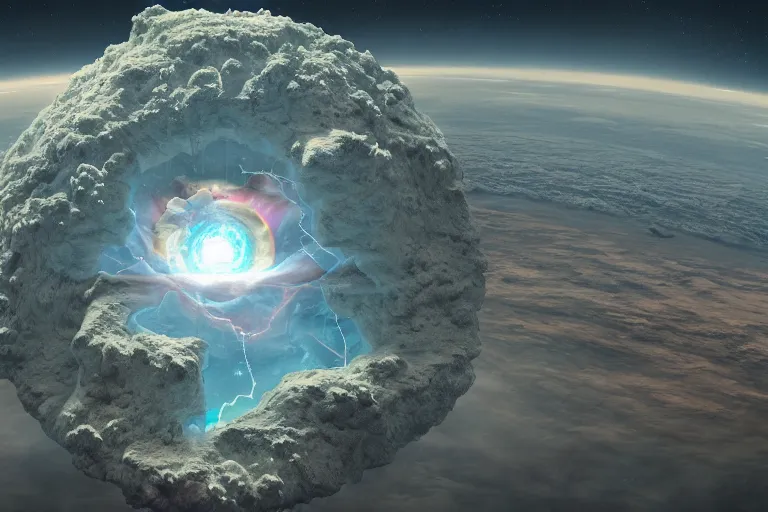 Image similar to google satellite view of a god giving birth to a new universe and then dissolving itself into it, in the style of wlop, illustration, epic, fantasy, hyper detailed, smooth, unreal engine, sharp focus, ray tracing