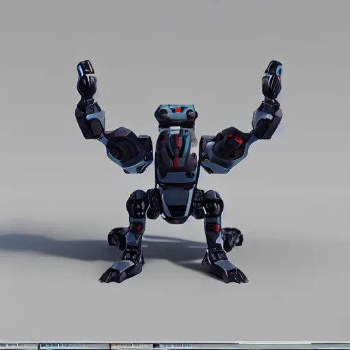 Image similar to hard surface, robotic platform, based on realistic low poly convex shape, 6 claws, symmetric, unreal engine