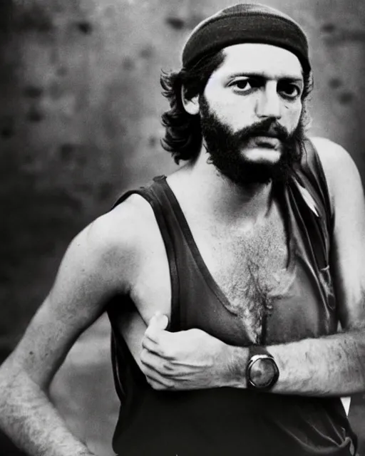 Image similar to Portrait of Larry Bird, Larry Bird as Che Guevara, Guerilla Heroica, Black and White, Photograph by Alberto Korda, inspiring, dignifying, national archives