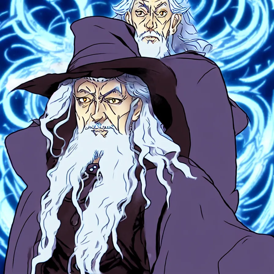 Image similar to gandalf in jojos bizzare adventures