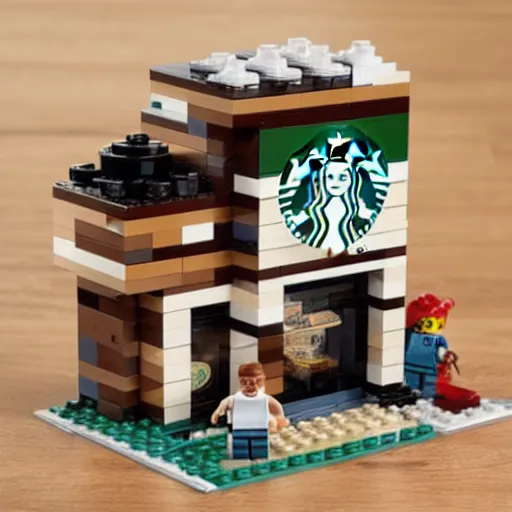 Image similar to Starbucks barista Lego set