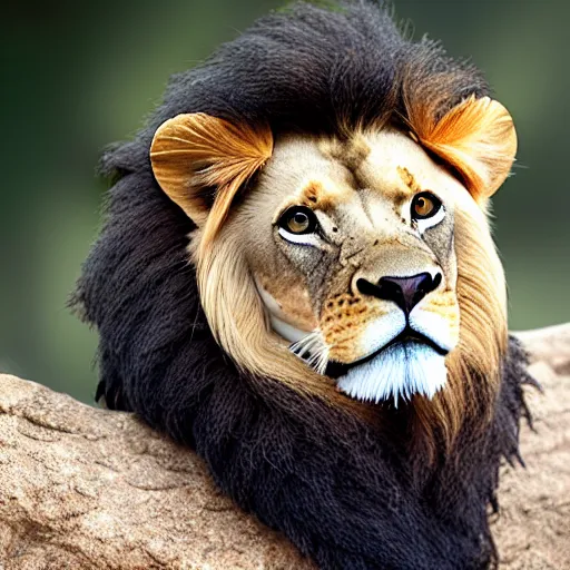 Image similar to a snake - lion - hybrid, animal photography