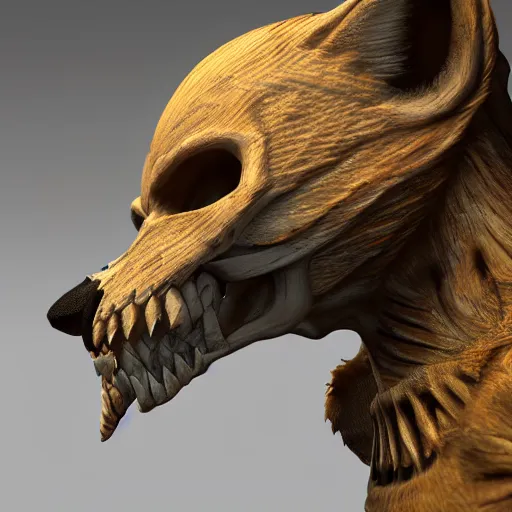 Image similar to highly detailed render of a man wearing a skull fox mask, vray render, unreal engine, highly detailed faces, thin body,