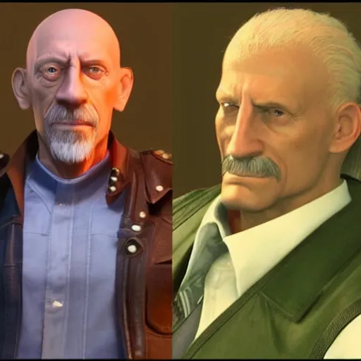 Image similar to the incredible dr. pol in final fantasy vii remake, hair in a ponytail, character render, full body shot, highly detailed, in game render