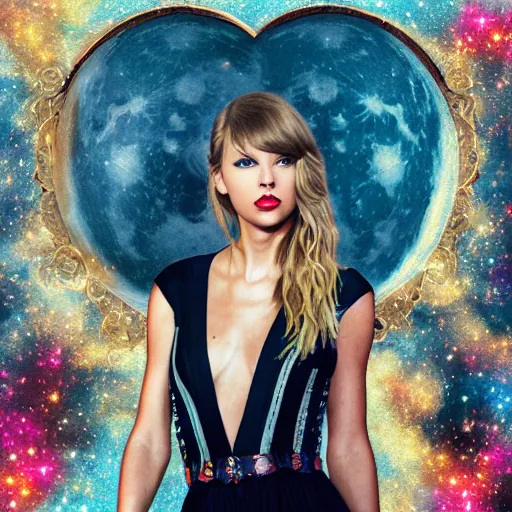 Image similar to lunar love songs, taylor swift album cover art, 4 k highly detailed