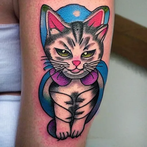 Image similar to clown cat tattoo design