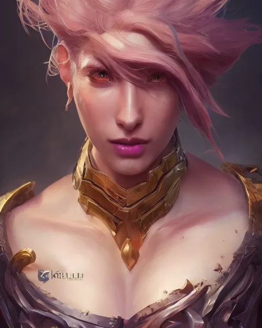 Image similar to league of legends portrait, au naturel, hyper detailed, digital art, trending in artstation, cinematic lighting, studio quality, smooth render, unreal engine 5 rendered, octane rendered, art style by klimt and nixeu and ian sprigger and wlop and krenz cushart.