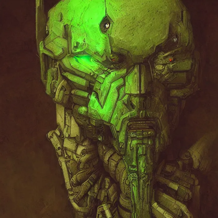 Prompt: portrait of a green Optimus Prime from Transformers, clockwork dieselpunk, head and chest only, by Beksinski, 4k, deviantart, trending on artstation