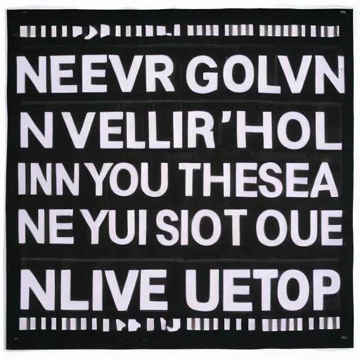 Prompt: never give up inspired by jenny holzer