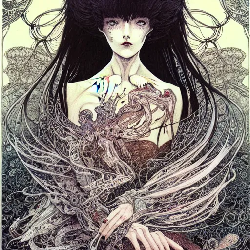 Image similar to prompt: Portrait painted in Mobius style drawn by Vania Zouravliov and Takato Yamamoto, inspired by Fables, intricate acrylic gouache painting, high detail, sharp high detail, manga and anime 2000