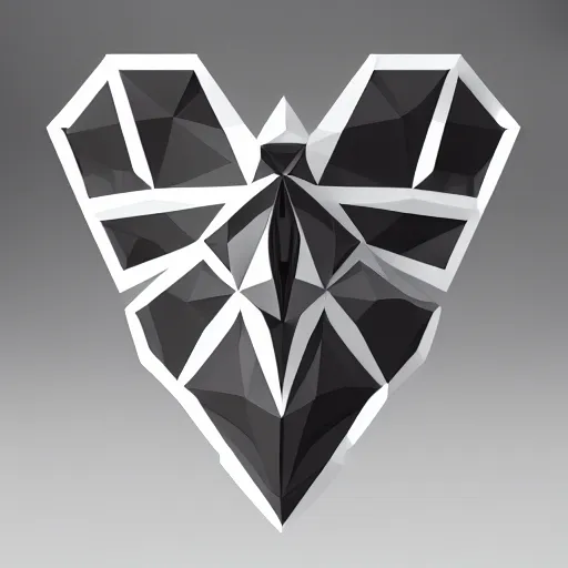 Prompt: 2 dimensional, vector, low poly, crystal eagle icon, black background, cgsociety, artstation, octane render