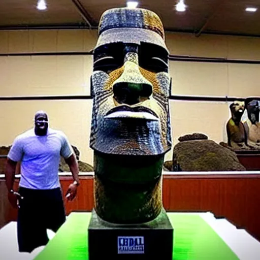 Image similar to Easter island head statue of Shaquille O'Neal