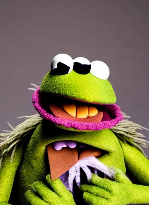 Image similar to studio portrait still of muppet!!!!! nick fury the winter soldier in avengers endgame!!!!!! as a muppet muppet as a muppet, 8 k, studio lighting, key light,