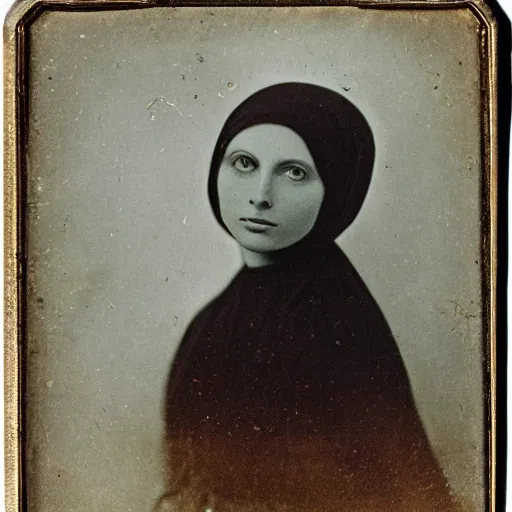 Image similar to daguerreotype of mona liza