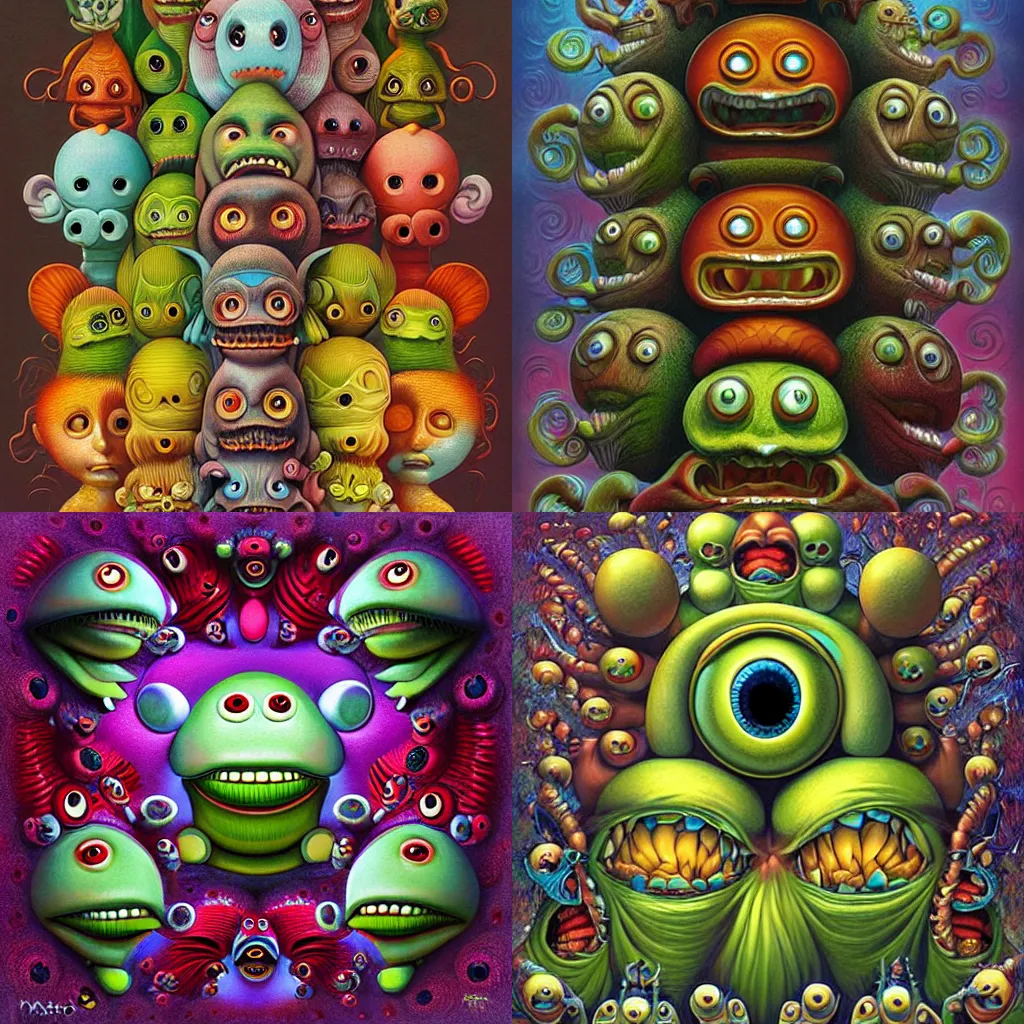 Prompt: party monsters by naoto hattori