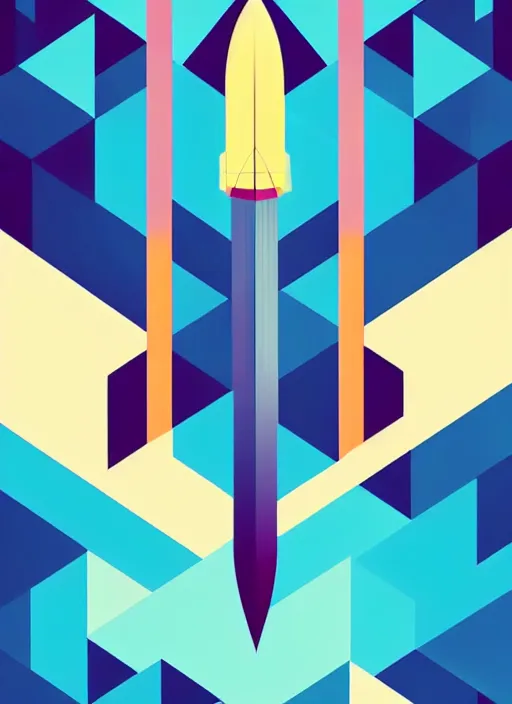 Image similar to symmetry!! vector poster art geometric shapes rocket, centred, detailed, median photoshop filter vector behance, hd by artgerm, by rhads, makoto shinkai and lois van baarle