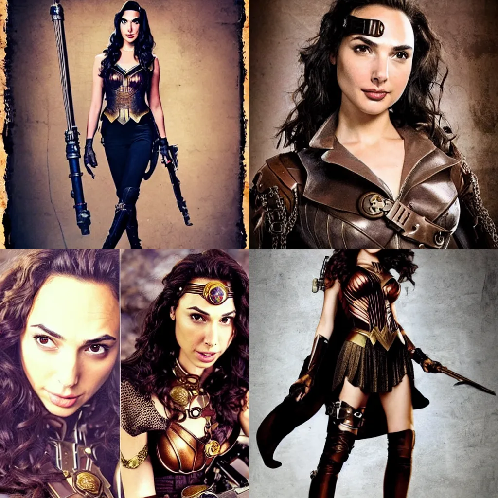 Prompt: gal gadot in steampunk style