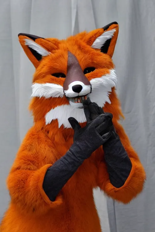 Image similar to an anthropomorphic fox, fursuit!!!!, cosplay