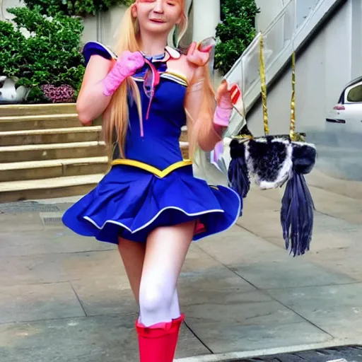 Prompt: photo of real life sailor moon