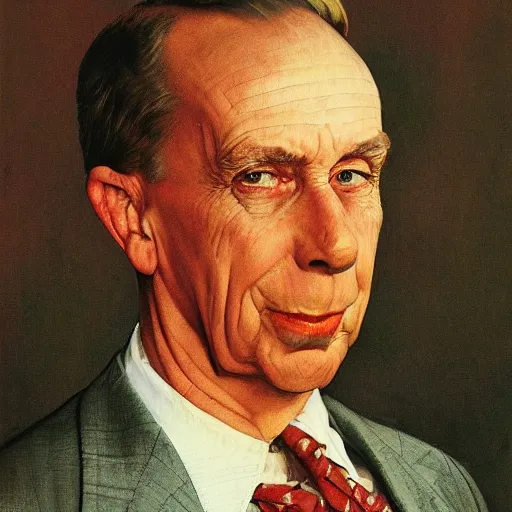 Prompt: Bill Murry painted by Norman Rockwell