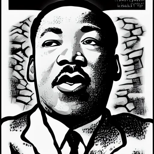 Prompt: Martin Luther King in the style of Sonny Liew