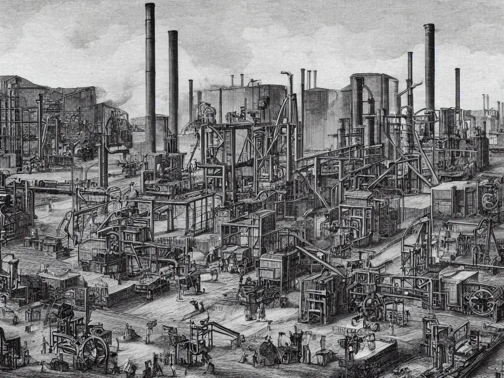Image similar to industrial revolution outside factory