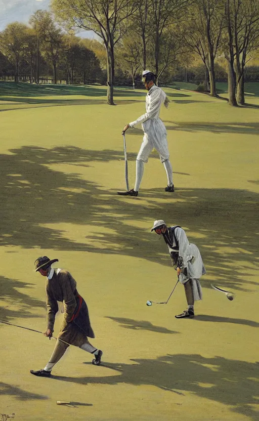 morning golf by james jacques joseph tissot Stable Diffusion