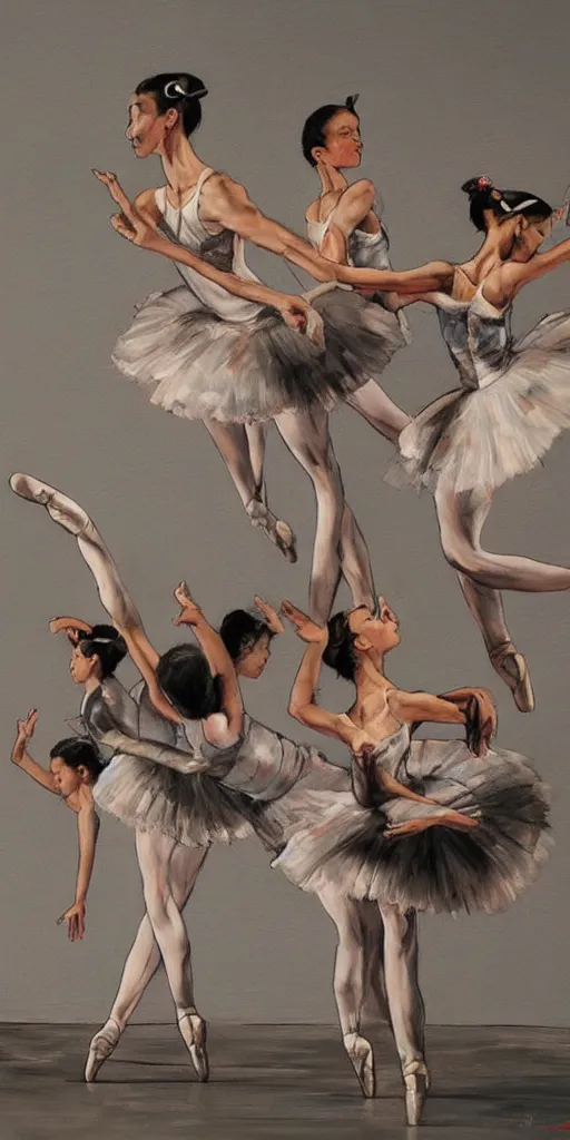 Prompt: oil painting scene from ballet school by kim jung gi