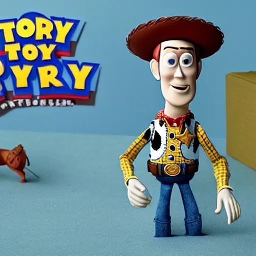 Prompt: scene from claymation toy story directed by wes anderson, 4 : 3 aspect ratio
