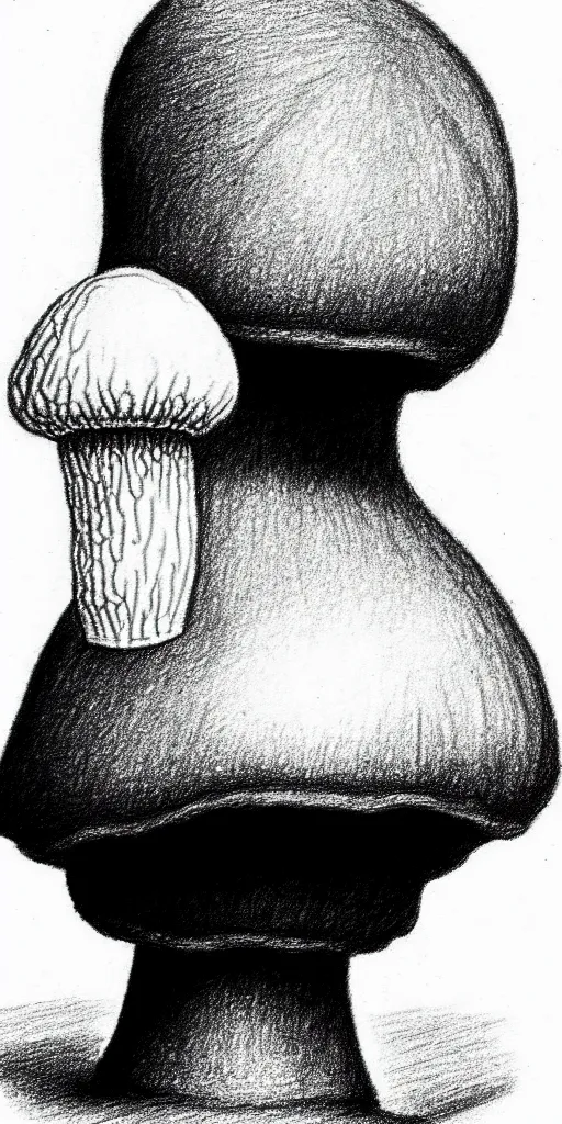 Image similar to vladimir putin with a nuclear mushroom cloud for a hat, cartoonish, ultra detailed pencil drawing, medium perspective