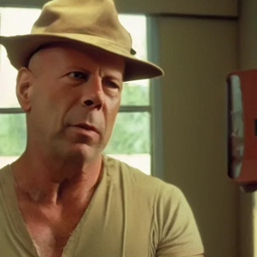 Prompt: Bruce Willis in a Gritty Pokemon Movie