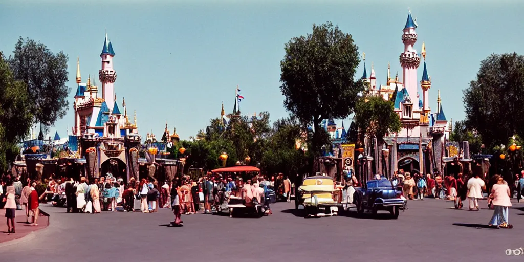 Image similar to 35mm photo of Disneyland, 1962, colorized