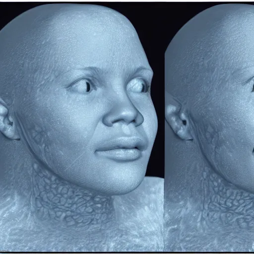 Prompt: a ultrasound image of fetal face,by a ultrasound imaging device,ge,voluson e10