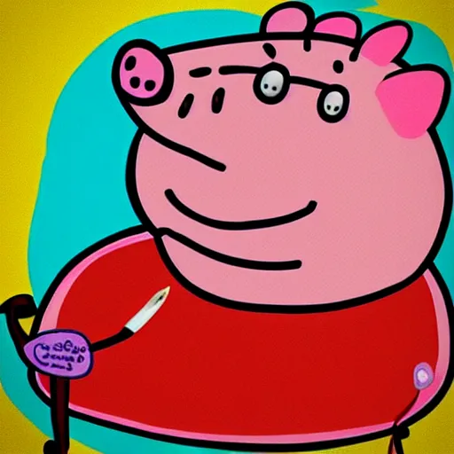 Image similar to “ real pig in the style of peppa pig ”