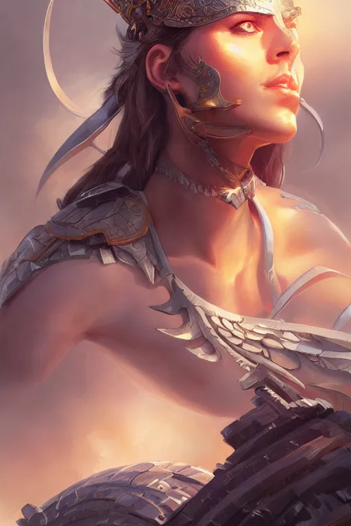 Image similar to amazon valkyrie athena, d & d, fantasy, portrait, highly detailed, headshot, digital painting, trending on artstation, concept art, sharp focus, illustration, art by artgerm and greg rutkowski and magali villeneuve