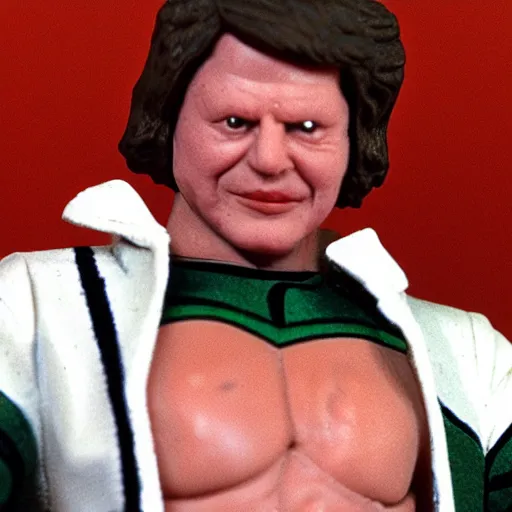 Image similar to sir david attenborough as a 1 9 8 0 s wrestling action figure