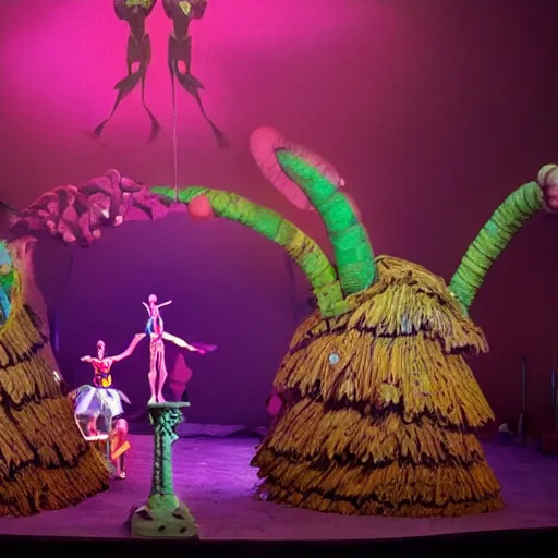 Image similar to claymation style circus, human performers, audience filled with giant bugs, hyper detailed, dramatic lighting, by Nick Park and Peter Lord