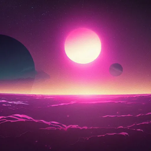 Image similar to a detailed digital painting of a marble - like planet orbiting a large purple sun in a sea of stars, by alena aenami, petros afshar and greg rutkowski trending on artstation, deviantart, planet, clouds, earth, exoplanet, stars, nubulae hubble