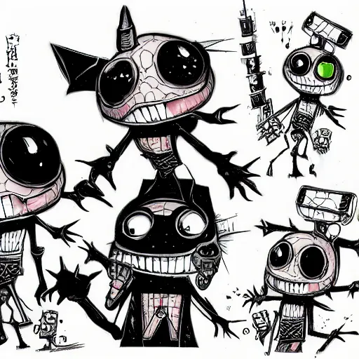 Image similar to Invader Zim!!!, in the style of artist Kim Jung Gi,