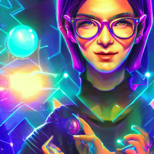 Image similar to skill magic geek inside matrix deepdream radiating a glowing aura stuff loot legends stylized digital illustration video game icon artstation lois van baarle, ilya kuvshinov, rossdraws,