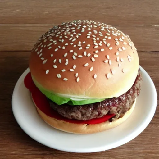 Prompt: hamburger made of marble