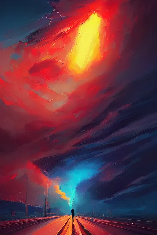 Image similar to feeling of despair, tornado, storm, by alena aenami, artstation