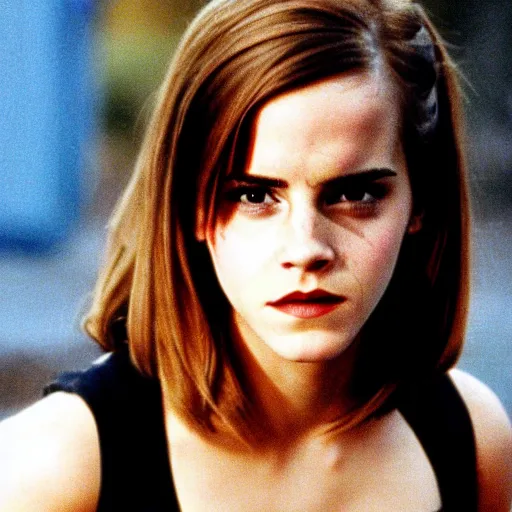 Image similar to still of emma watson in late 1 9 9 0 s terminator tv show